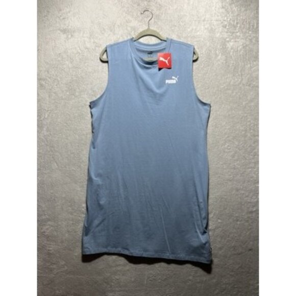 NWT PUMA Essentials Sleeveless Crewneck Mini Dress Zen Blue Size XL - Picture 1 of 6